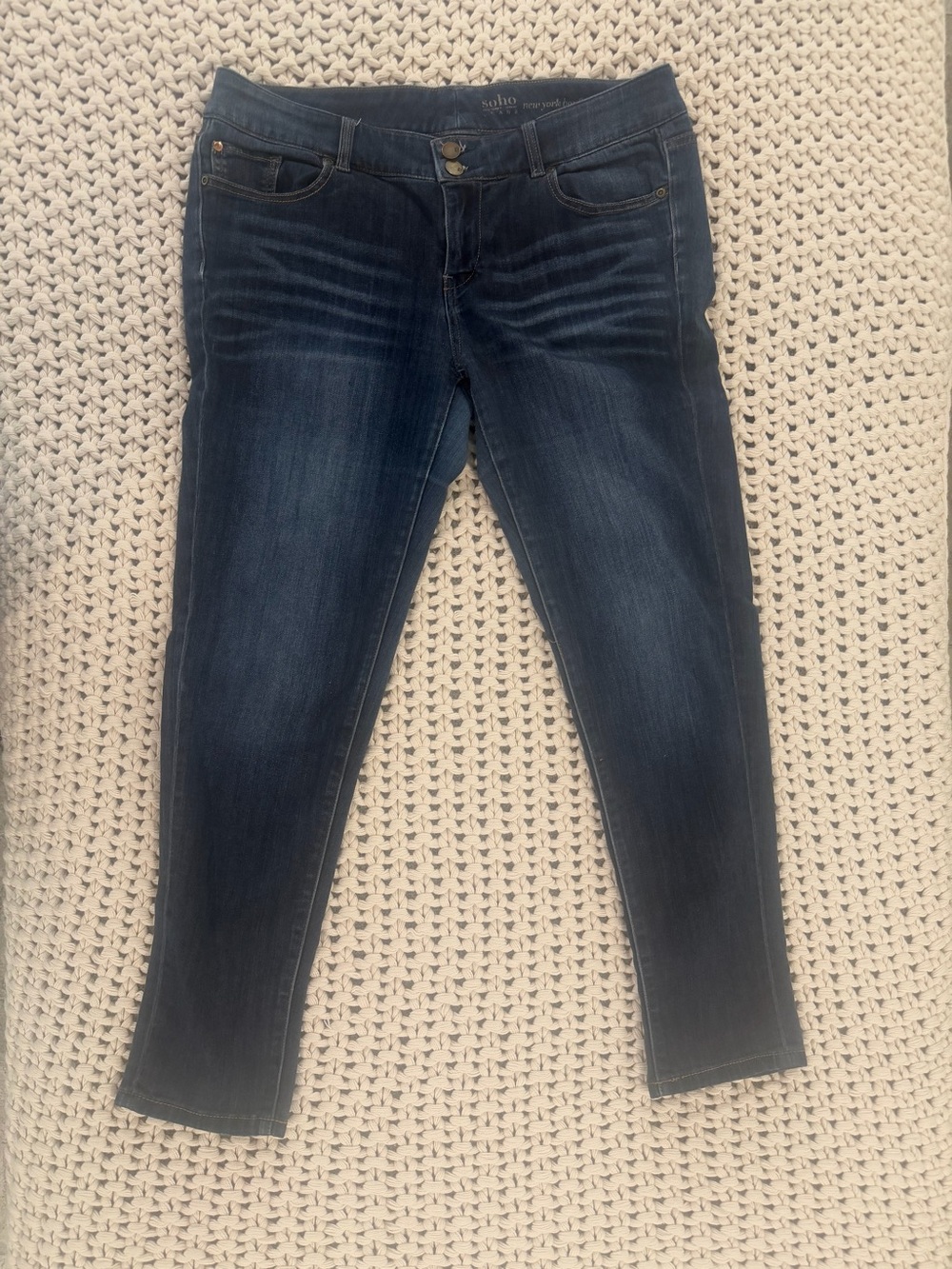 New York & Company Soho Boyfriend Dark Indigo Skinny Leg Jeans - Picture 2 of 9